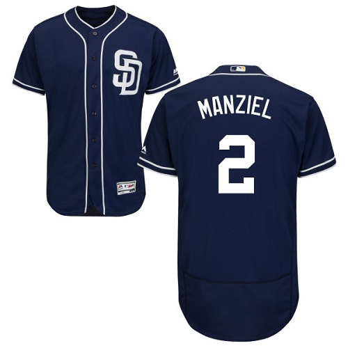 San Diego Padres #2 Johnny Manziel Navy Blue Flexbase Authentic Collection Stitched Jersey Men's