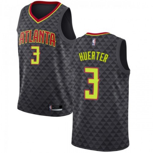 Atlanta Hawks #3 Kevin Huerter Black Swingman Icon Edition Jersey Mens