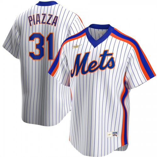 New York New York Mets #31 Mike Piazza Home Cooperstown Collection Player Jersey White Men's
