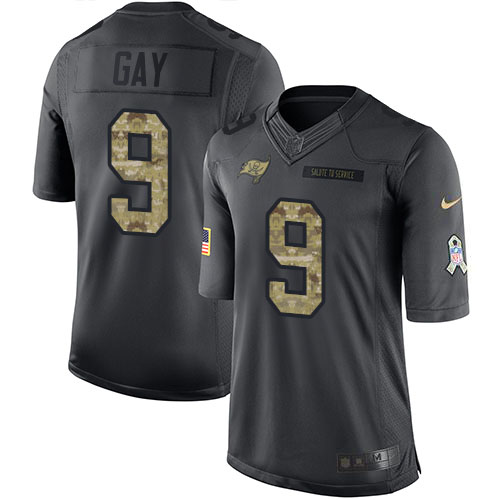 Tampa Bay Buccaneers #9 Matt Gay Black Youth Stitched Limited 2016 Salute to Service Jersey Youth