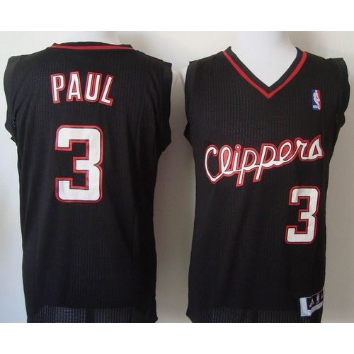 Los Angeles Clippers #3 Chris Paul Black Revolution 30 Stitched Jersey Mens