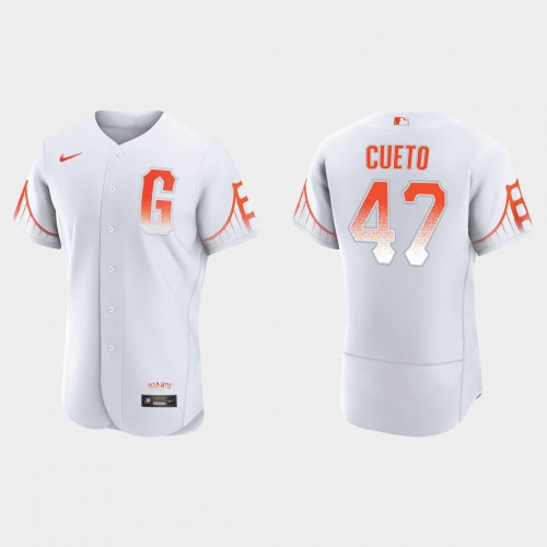 San Francisco San Francisco Giants #47 Johnny Cueto Men's 2021 City Connect Authentic White Jersey Men's