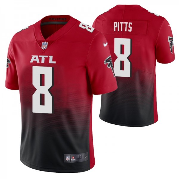 Men's Atlanta Falcons #8 Kyle Pitts Red Vapor Untouchable Limited Stitched Jersey