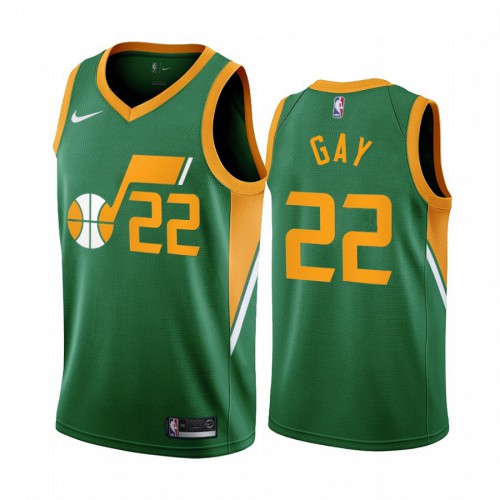 Utah Utah Jazz #22 Rudy Gay Green Youth Swingman 2020-21 Earned Edition Jersey Youth