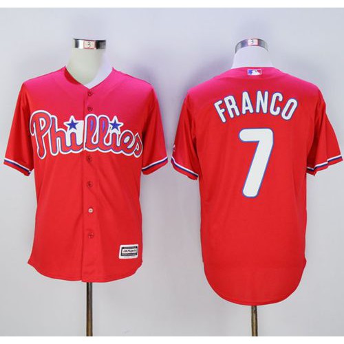 Philadelphia Phillies #7 Maikel Franco Red New Cool Base Stitched Jersey Men's