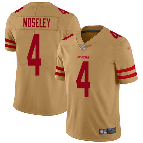 San Francisco 49ers #4 Emmanuel Moseley Gold Men's Stitched Limited Inverted Legend Jersey Men's