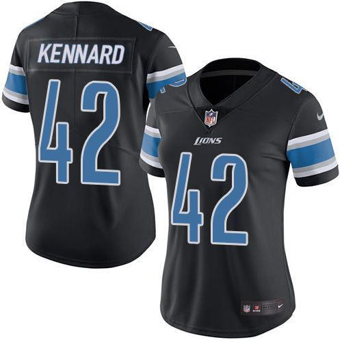 Detroit Lions #42 Devon Kennard Black Women's Stitched Limited Rush Jersey Womens