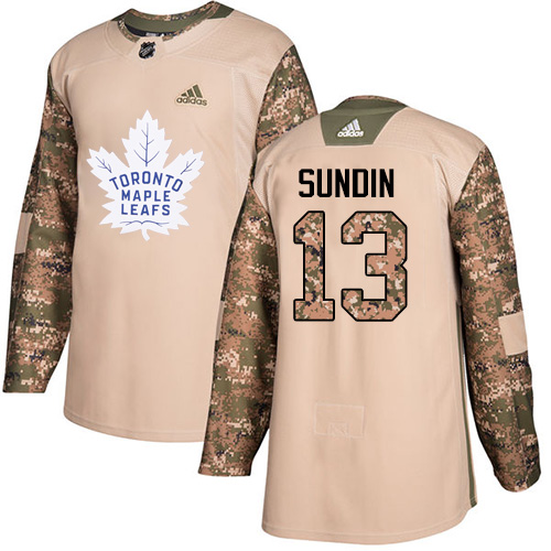 Adidas Maple Toronto Maple Leafs #13 Mats Sundin Camo Authentic 2017 Veterans Day Stitched Jersey Men's