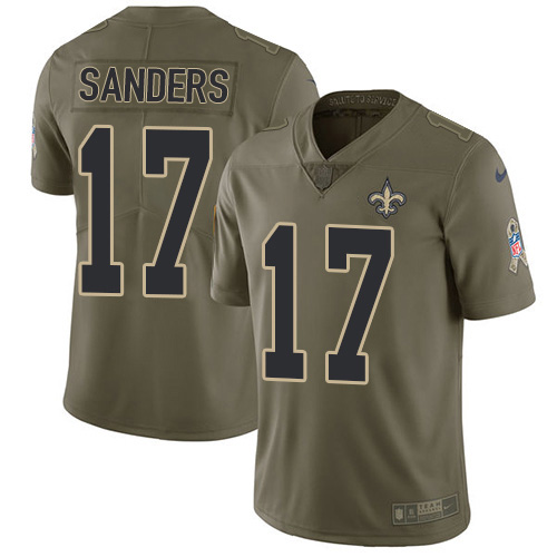 New Orleans Saints #17 Emmanuel Sanders Olive Men's Stitched Limited 2017 Salute To Service Jersey Men's