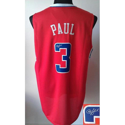 Revolution 30 Autographed Los Angeles Clippers #3 Chris Paul Red Stitched Jersey Mens