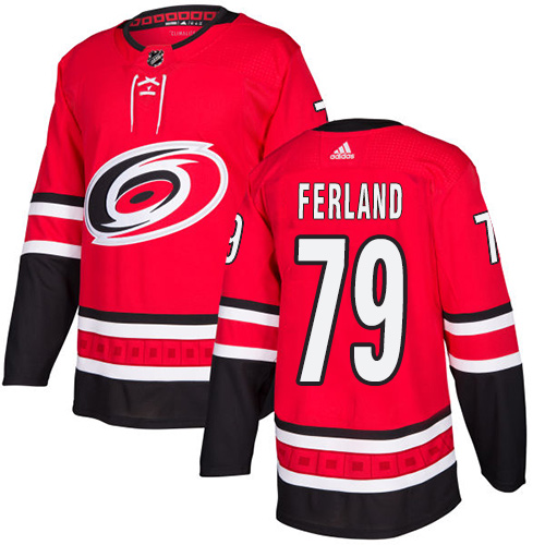 Adidas Carolina Hurricanes #79 Michael Ferland Red Home Authentic Stitched Jersey Men's