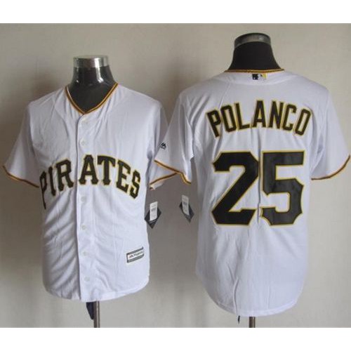 Pittsburgh Pirates #25 Gregory Polanco White New Cool Base Stitched Jersey Men's