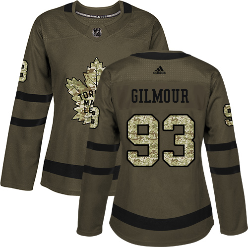 Adidas Maple Toronto Maple Leafs #93 Doug Gilmour Green Salute to Service Women's Stitched Jersey Womens