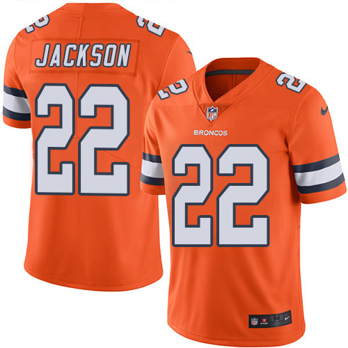 Denver Broncos #22 Kareem Jackson Orange Men's Stitched Limited Rush Jersey Men's