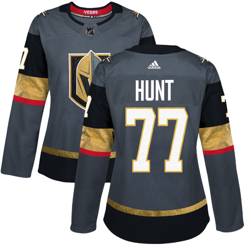 Adidas Golden Vegas Golden Knights #77 Brad Hunt Grey Home Authentic Women's Stitched Jersey Womens