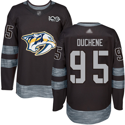 Adidas Nashville Predators #95 Matt Duchene Black 1917-2017 100th Anniversary Stitched Jersey Men's