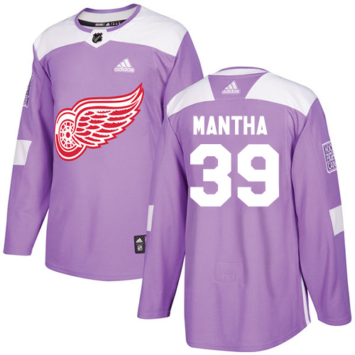 Adidas Detroit Red Wings #39 Anthony Mantha Purple Authentic Fights Cancer Stitched Jersey Men's