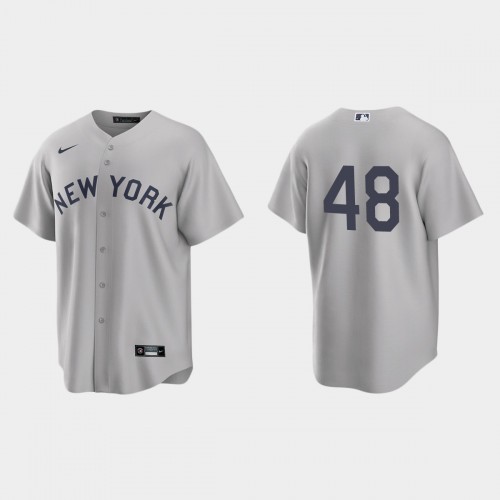 New York New York Yankees #48 Anthony Rizzo Men's Gray 2021 Field of Dreams Game Jersey Men's