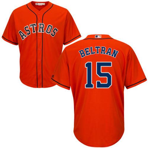 Houston Astros #15 Carlos Beltran Orange Cool Base Stitched Youth Jersey Youth