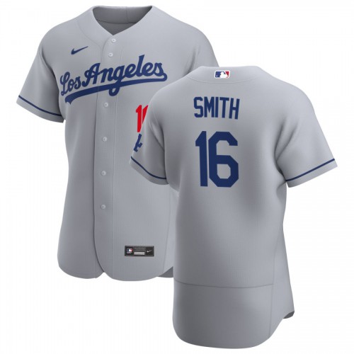Los Angeles Los Angeles Dodgers #16 Will Smith Men's Gray Road 2020 Authentic Team Jersey Men's
