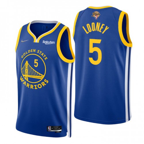 Golden State Warriors #5 Kevon Looney Royal Youth 2022 Finals Icon Edition 75th Anniversary Diamond Swingman Jersey Youth