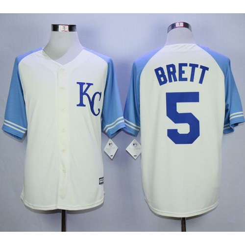 Kansas City Royals #5 George Brett Cream Exclusive Vintage Stitched Jersey Men's