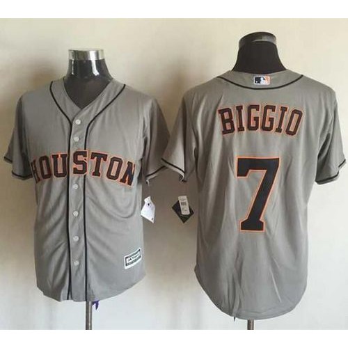 Houston Astros #7 Craig Biggio Grey New Cool Base Stitched Jersey Men's