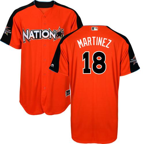 St.Louis Cardinals #18 Carlos Martinez Orange 2017 All-Star National League Stitched Jersey Men's