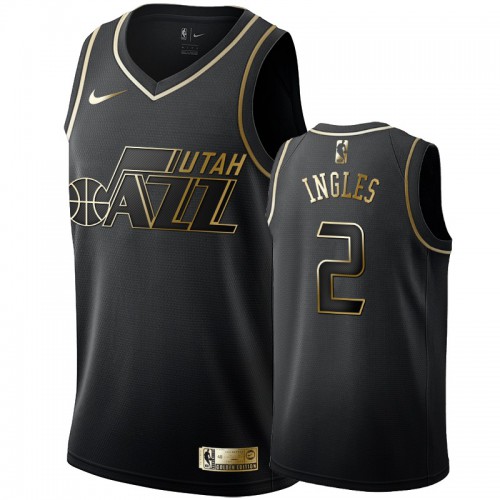 Utah Jazz #2 Joe Ingles Mens Black Golden Edition Swingman Jersey Mens