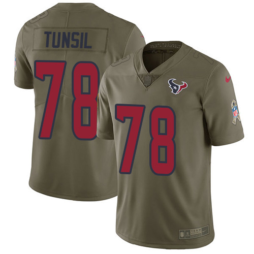 Houston Texans #78 Laremy Tunsil Olive Youth Stitched Limited 2017 Salute To Service Jersey Youth