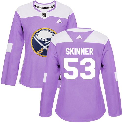 Adidas Buffalo Sabres #53 Jeff Skinner Purple Authentic Fights Cancer Women's Stitched Jersey Womens