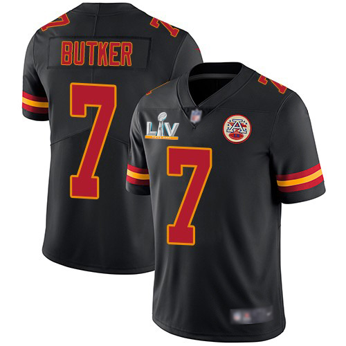 Chiefs #7 Harrison Butker Black Youth Super Bowl LV Bound Stitched Limited Rush Jersey