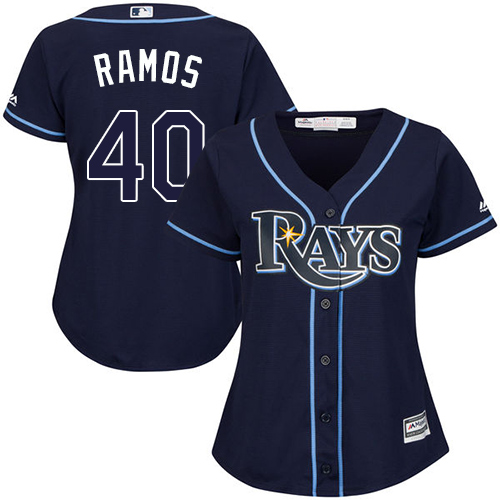 Tampa Bay Rays #40 Wilson Ramos Dark Blue Alternate Women's Stitched Jersey Womens