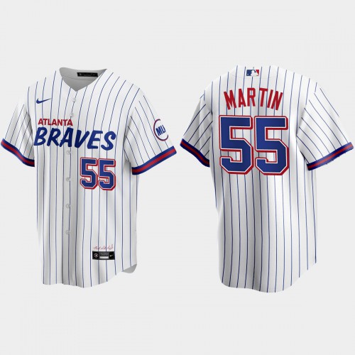 Atlanta Atlanta Braves #55 Ghris Martin White Men's 2021 City Connect Replica Jersey Men's