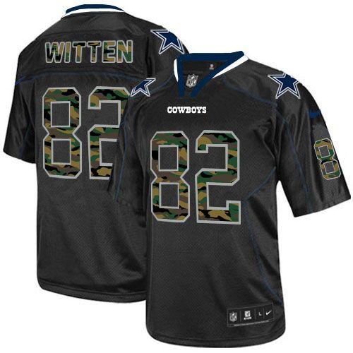 Dallas Cowboys #82 Jason Witten Black Men's Stitched Elite Camo Fashion Jersey Men's
