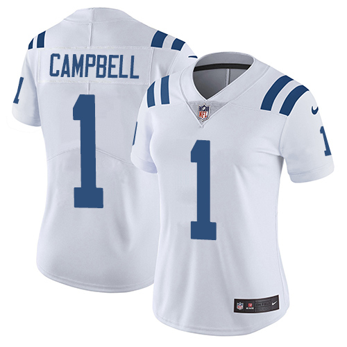 Colts #1 Parris Campbell White Women's Stitched Vapor Untouchable Limited Jersey
