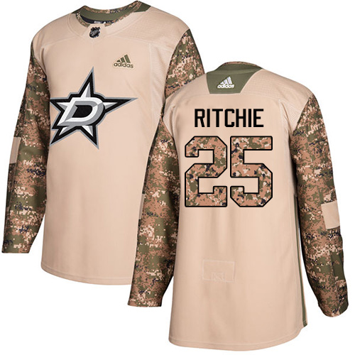 Adidas Dallas Stars #25 Brett Ritchie Camo Authentic 2017 Veterans Day Stitched Jersey Men's