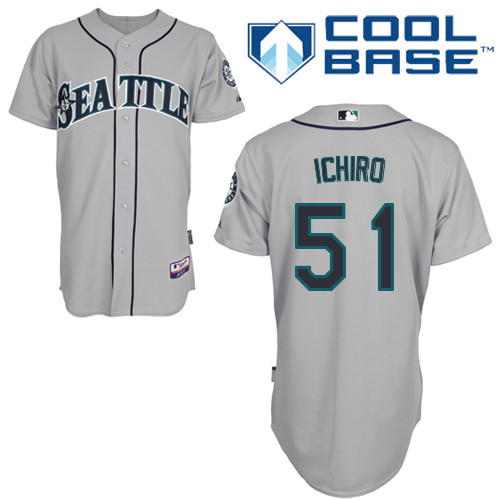 Seattle Mariners #51 Ichiro Suzuki Grey Cool Base Stitched Jersey Men's