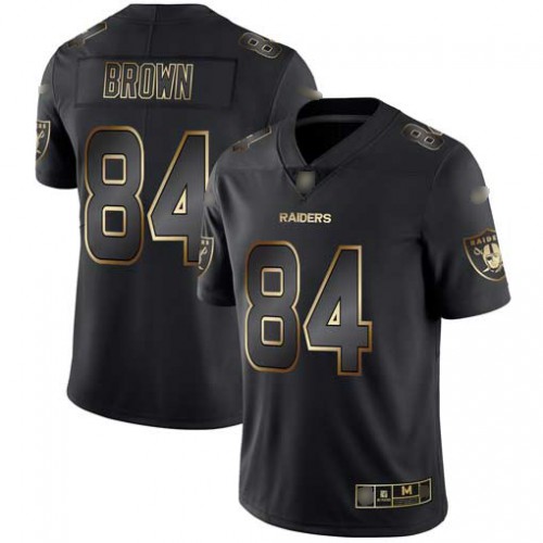 Las Vegas Raiders #84 Antonio Brown Black/Gold Men's Stitched Vapor Untouchable Limited Jersey Men's