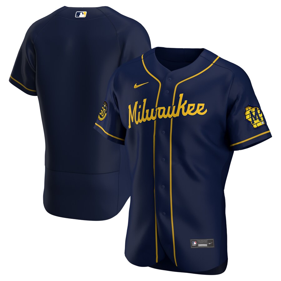 Milwaukee Brewers Men's Navy Alternate 2020 Authentic Team Jersey