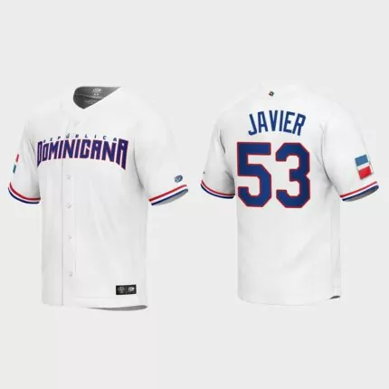 Cristian Javier Dominican Republic Baseball 2023 World Baseball Classic Replica Jersey – White