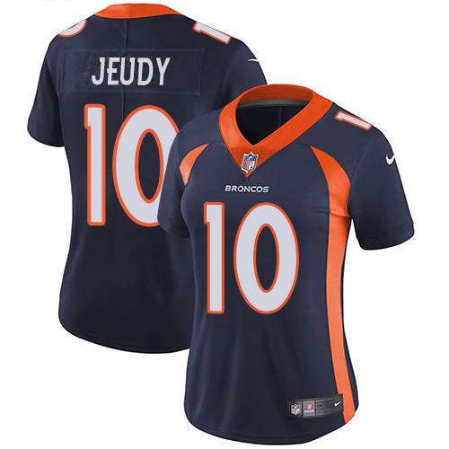 Broncos #10 Jerry Jeudy Navy Blue Alternate Women's Stitched Vapor Untouchable Limited Jersey