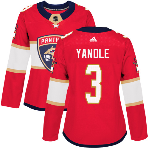 Adidas Florida Panthers #3 Keith Yandle Red Home Authentic Women's Stitched Jersey Womens