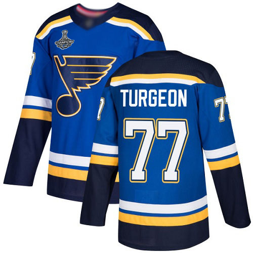 Adidas St. Louis Blues #77 Pierre Turgeon Blue Home Authentic Stanley Cup Champions Stitched Jersey Men's