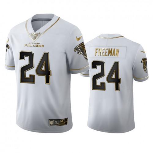 Atlanta Atlanta Falcons #24 Devonta Freeman Men's White Golden Edition Vapor Limited 100 Jersey Men's