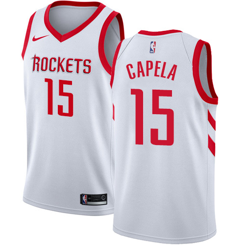 Houston Rockets #15 Clint Capela White Swingman Association Edition Jersey Mens