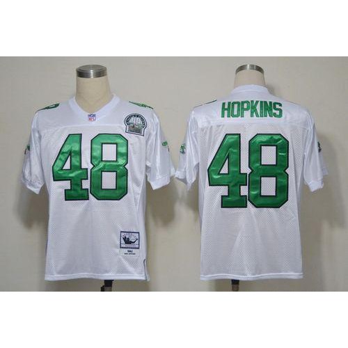 Mitchell And Ness Philadelphia Eagles #48 Wes Hopkins White Stitched Throwback Jersey Men's