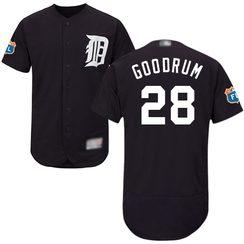 Detroit Tigers #28 Niko Goodrum Navy Blue Flexbase Authentic Collection Stitched Jersey Men's