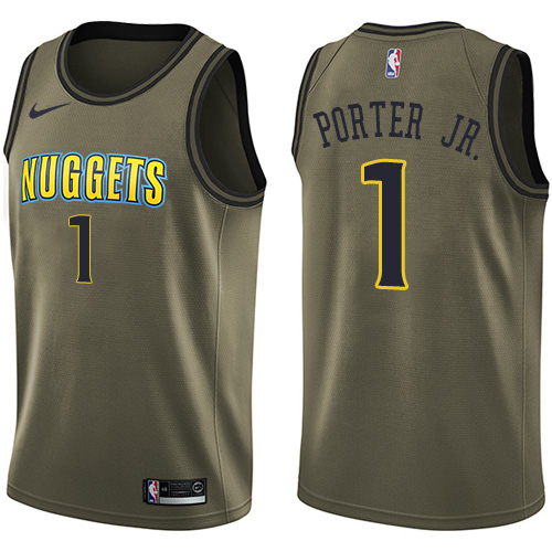 Denver Nuggets #1 Michael Porter Jr. Green Youth Swingman Salute to Service Jersey Youth
