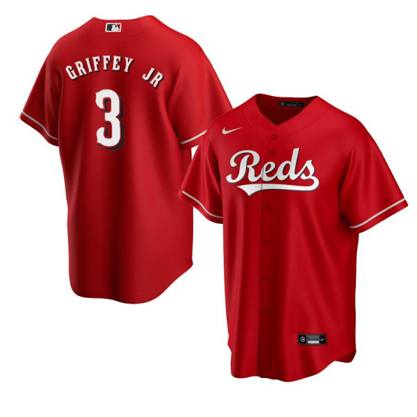 Cincinnati Reds 3 Replica Red Alternate 2020 Replica Ken Griffey Jr Jersey